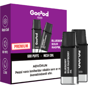 GodPod 2x áfylling Blueberry Sour Raspberry