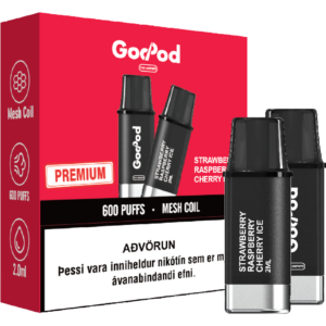 GodPod 2x áfylling Strawberry Raspberry Cherry
