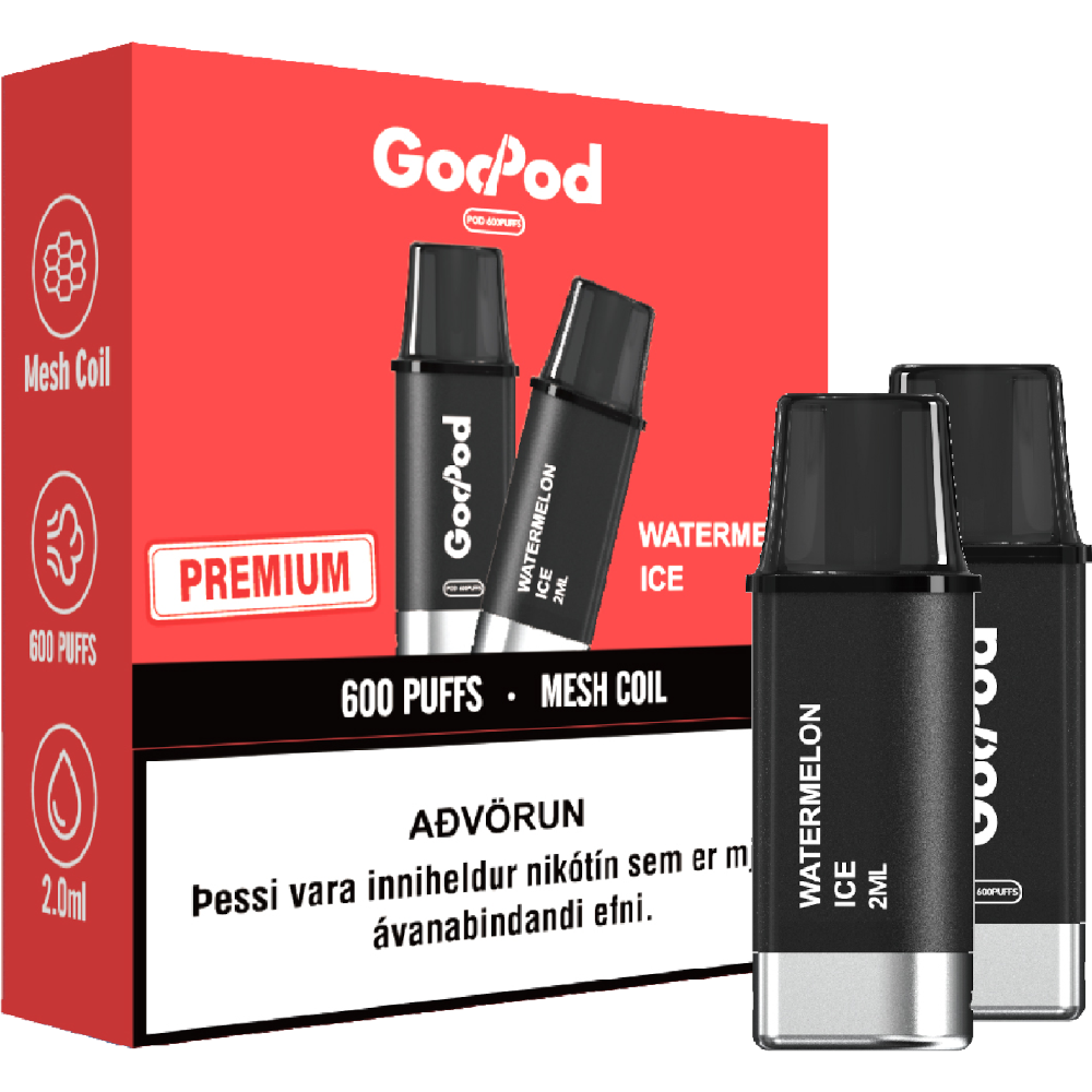 GodPod 2x áfylling Watermelon Ice